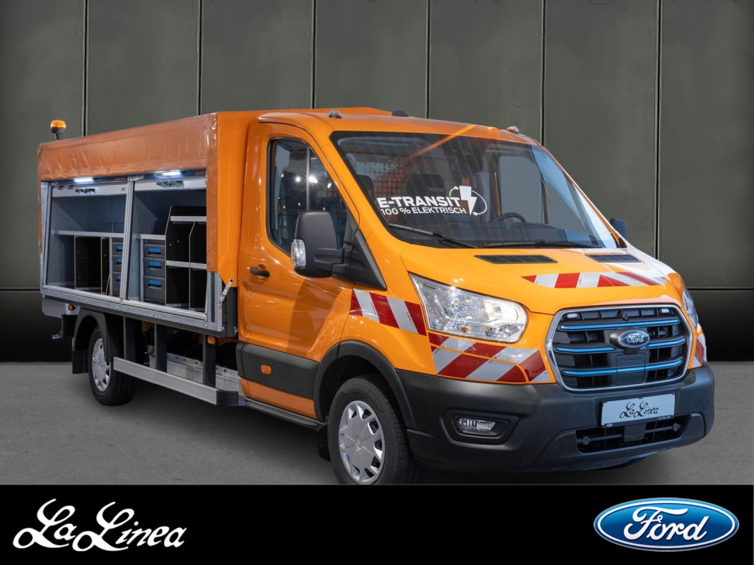 Ford Transit Einzelkabine Pritsche ELEKTRO STRECKENKONTROLLFAHRZEUG - Nutzfahrzeug - Orange - Neuwagen - Bild 1